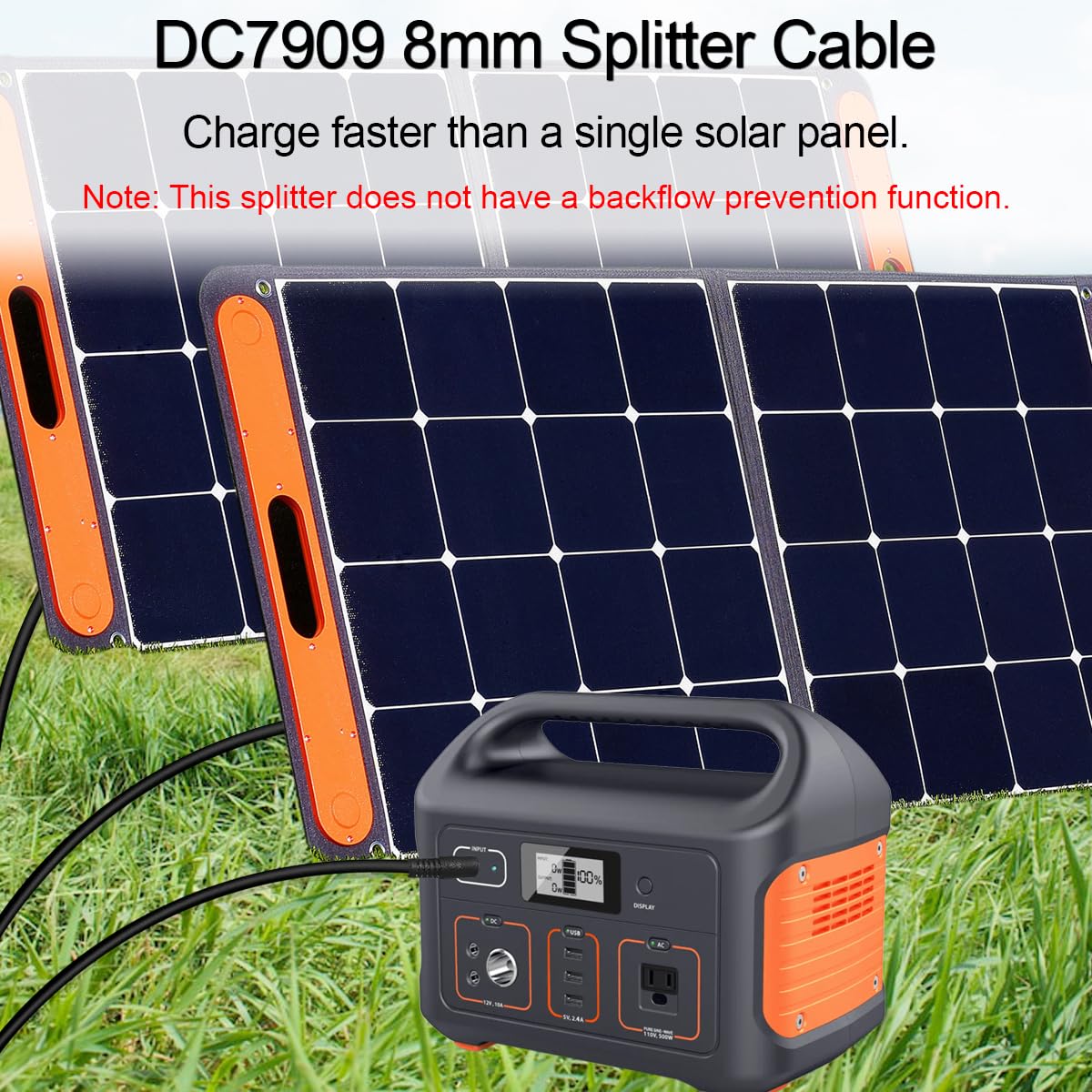 人気商品】ソーラパネル並列接続用、DC 8mm DC7909分岐変換アダプター