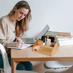 デスクオーガナイザー 引き出し付き ペン立て 小物入れ 収納ケース 収納ラック 卓上収納 仕切り 文房具入れ ペンホルダー インテリア雑貨 日用品 竹製