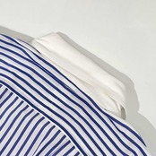 90s Ralph Lauren ラルフローレン ストライプ BD ボタンダウン 長袖 クレリックシャツ 11/ブルー系 レディース ビンテージ