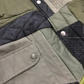 【mJK10】再構築中綿入りミリタリーミドル丈コート military Middle length JACKET