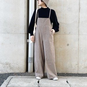 Stripe straight overalls