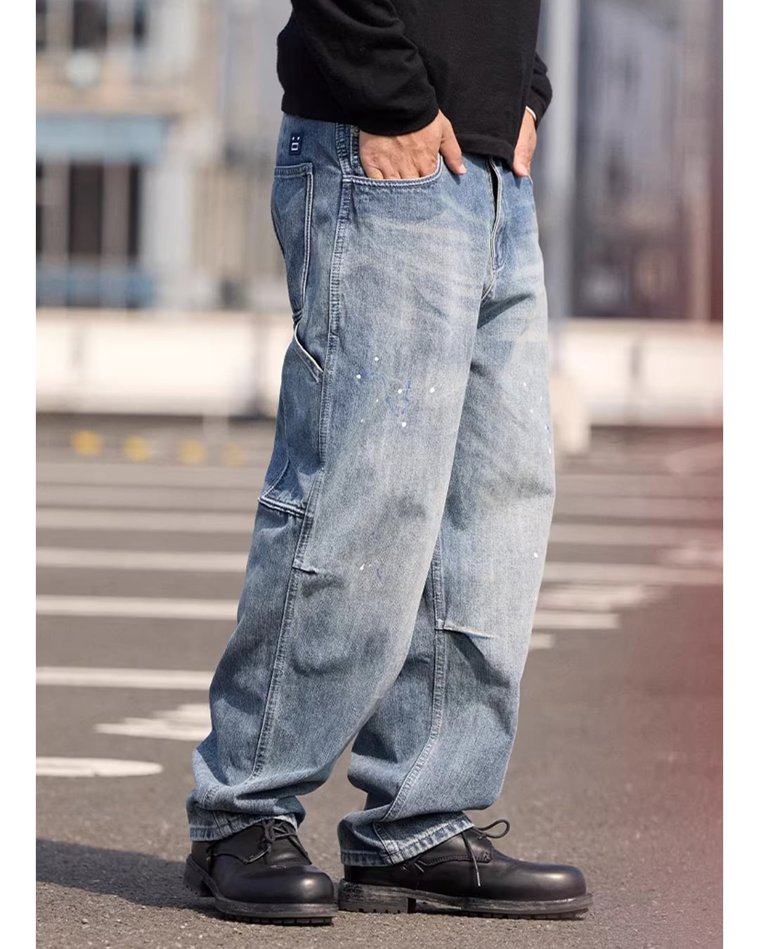 Patch Wide Painter Denim Pants x00916 | XPOSE
