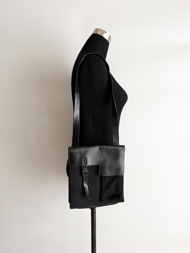 FW1999 MIU MIU LEATHER DOCKING SHOULDER BAG