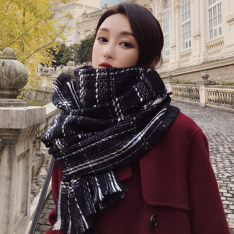 格子柄スカーフ オータムウィンターレッド 秋物 冬物 ブラック・アイド・ピーズ85877949728