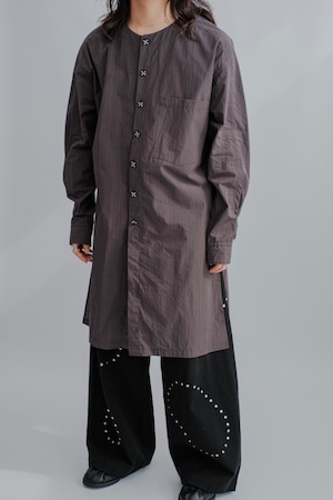 【ADAPTART】METAL BUTTON LONG STRIPE SHIRT