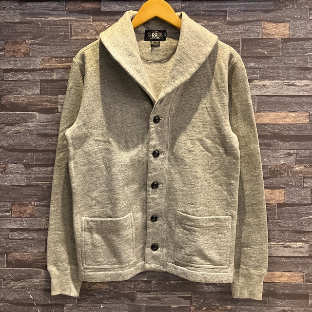 RRL SWEAT SHAWL CARDIGAN GREY
