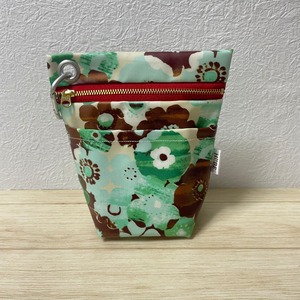 【Mサイズ】グリーン花柄|BIG消臭ポーチ★小型犬〜中型犬 うんち回収 排泄