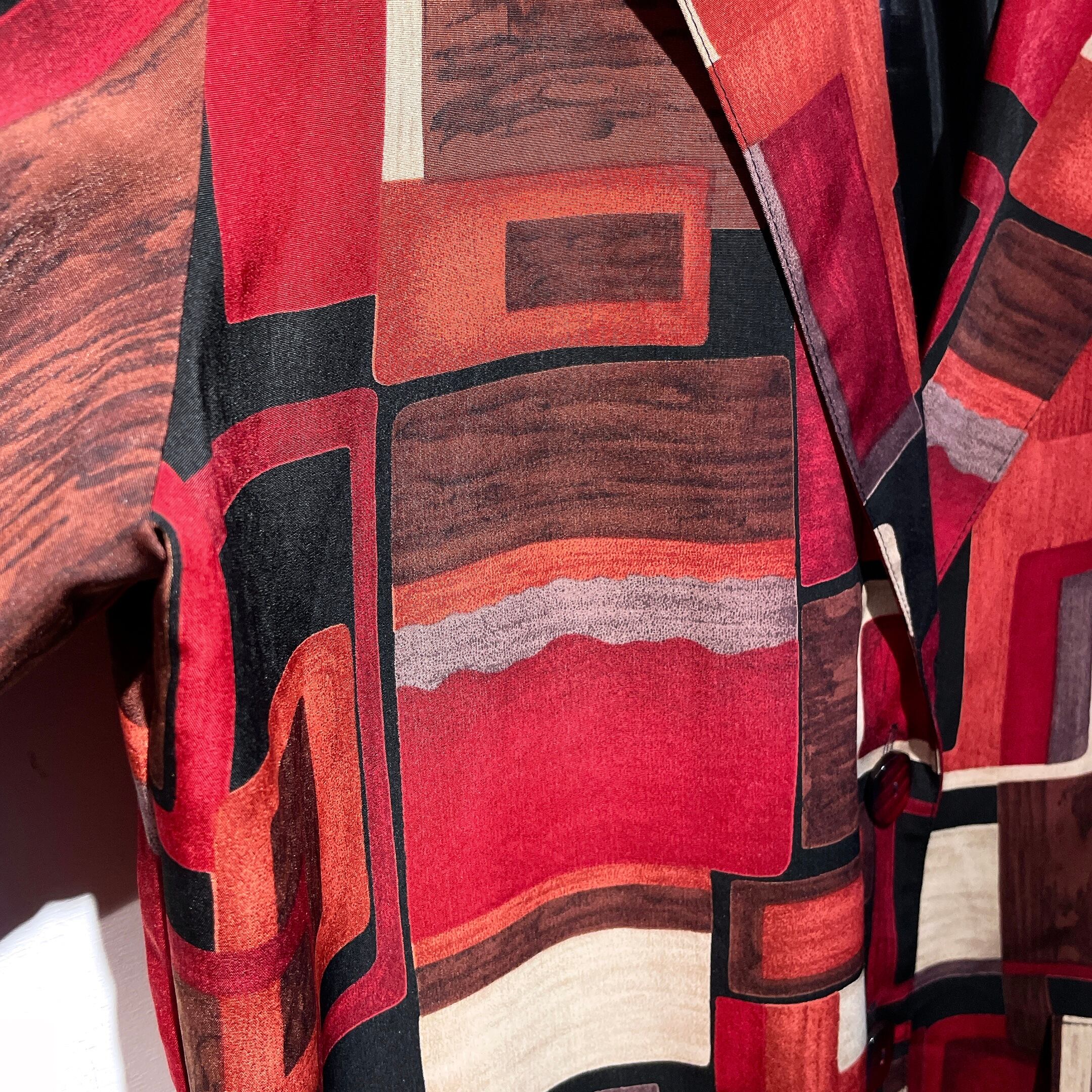 Dark contemporary art pattern design tailored jacket (made in Usa)