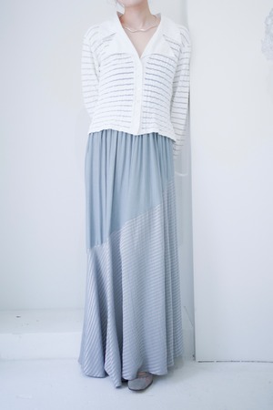 ice blue flare long skirt