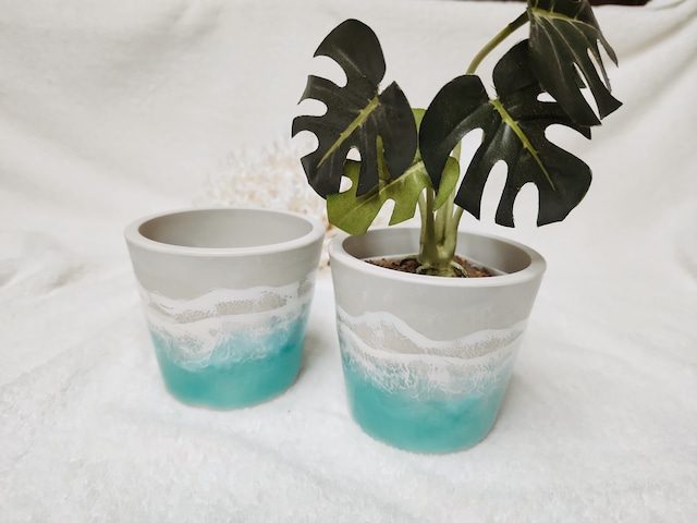 387.オーシャンレジンアート 植木鉢 穴なし