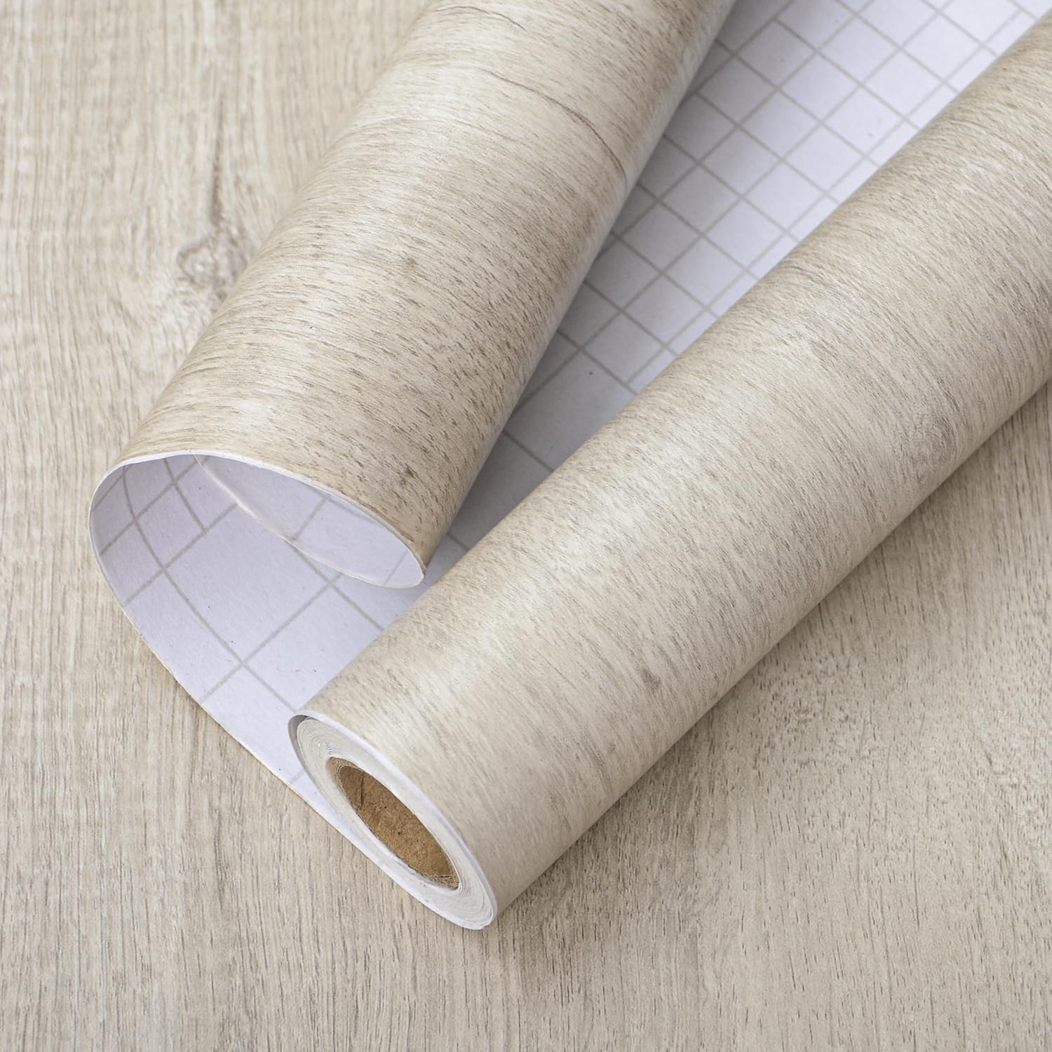 A-b-cil 木目調カッティングシート 40CM*5M 木目シート リメイクシート ライトグレー木目壁紙シール 簡単 剥がせる シール 防水 耐熱 自粘着 防カビ 防油 防汚 テーブル デスク リビング 部屋 キッチン 玄関 台所 家具 クローゼット 浴室装飾シート JP