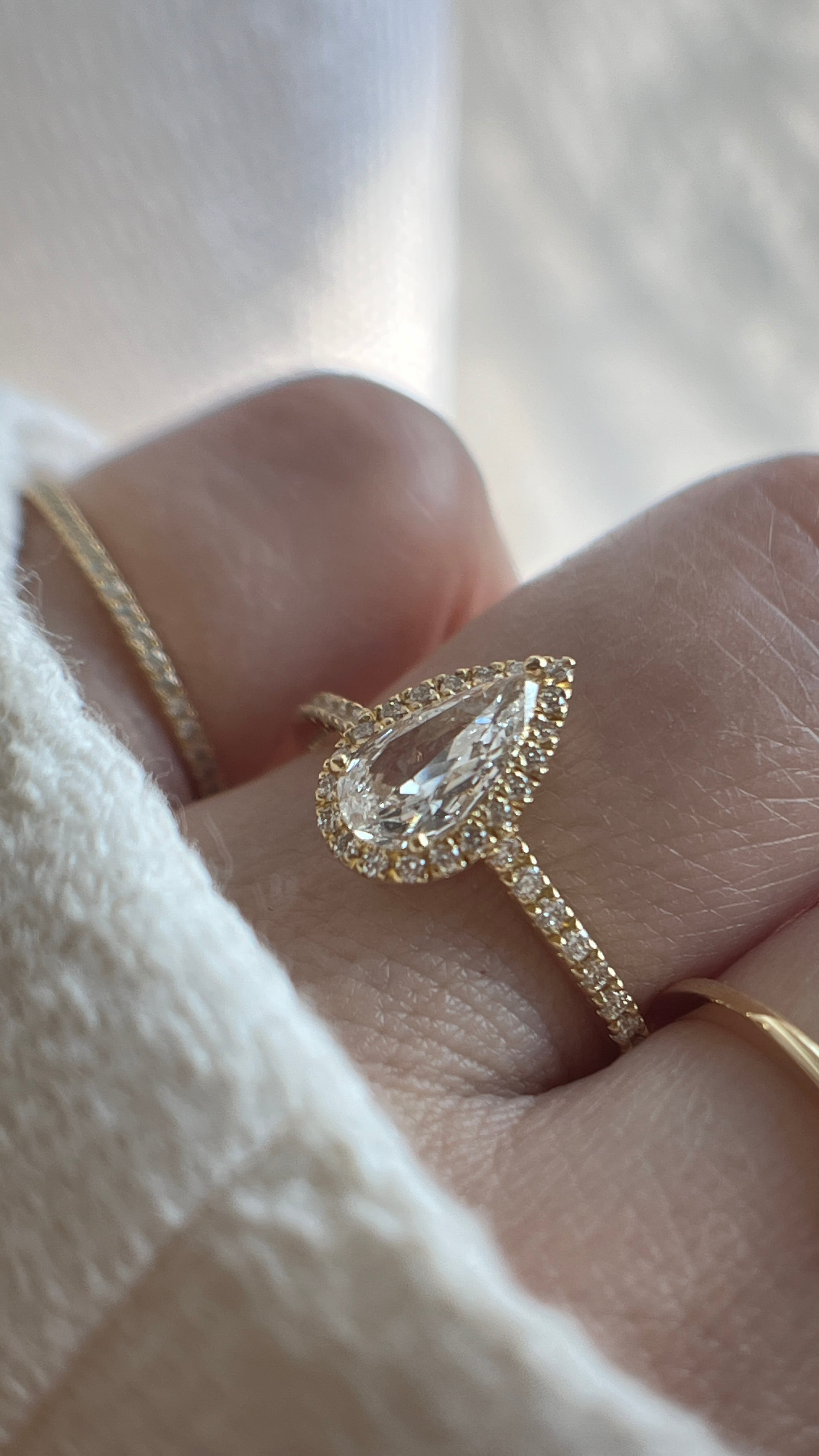 k18 ペアシェイプダイヤモンド　1.17ct リング　スライス k18 ペアシェイプダイヤモンド1.17ct リングスライス