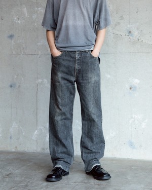 90s “Levi’s" 630, faded black denim / baggy straight silhouette / Made in BELGIUM