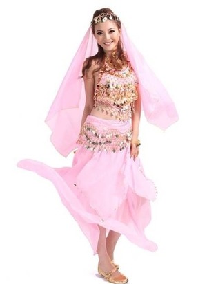 送料無料 送料無料 発表会 舞台衣装 ダンス 本格的 ベリ－ダンス 6点 セット フリ－ F [OPN2849]