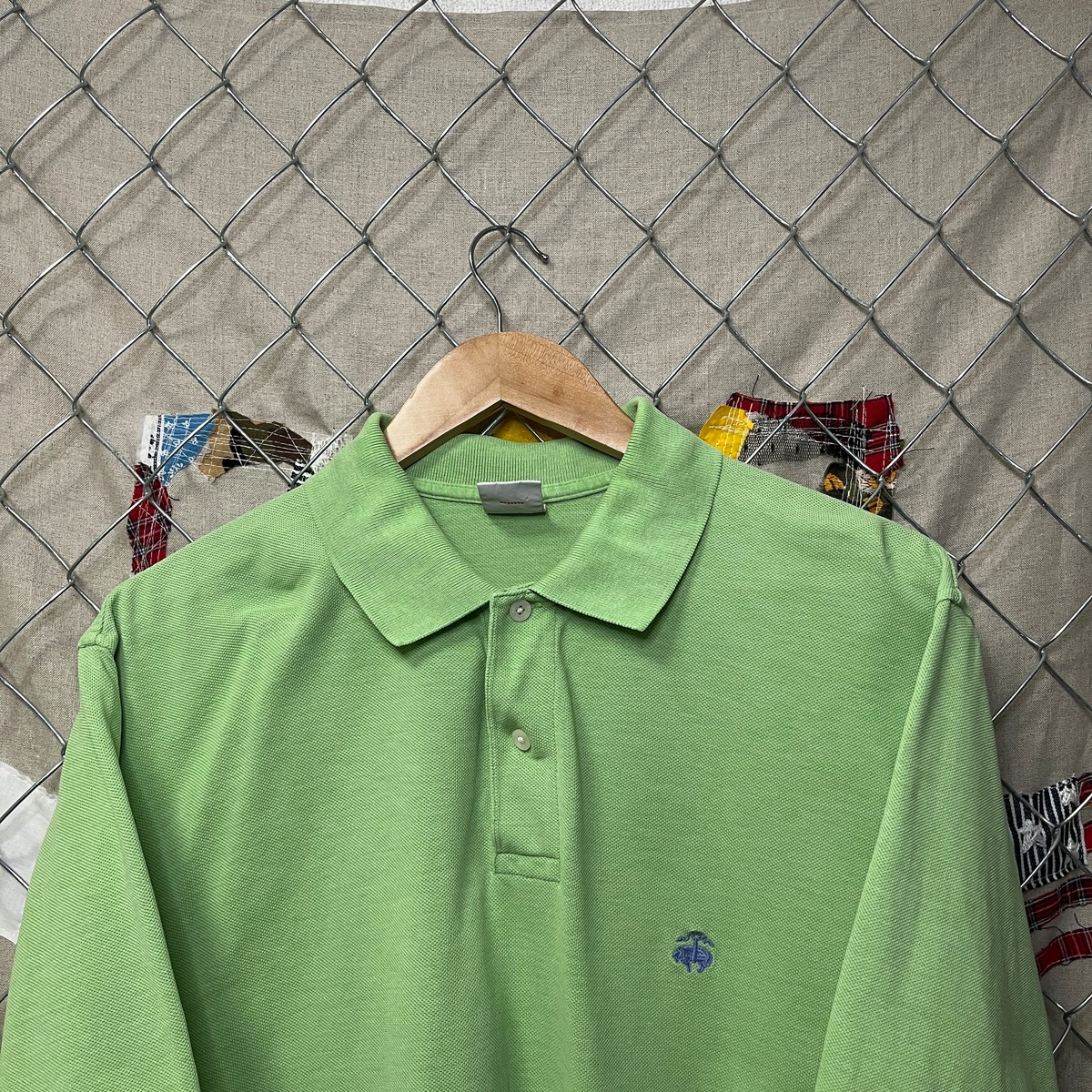 Brooks Brothers ポロシャツ メンズL-LL相当 黄緑 古着 メンズ 