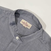 TRUSSARDI トラサルディ ヘリンボーン風 デザイン バンドカラー 長袖シャツ L-84/メンズ ビンテージ