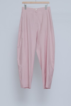 Silk Cotton Stripe Easy Curve Pants - Pink