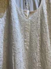 インド チカンカリ ハンドメイド刺繍ホワイトチュニック