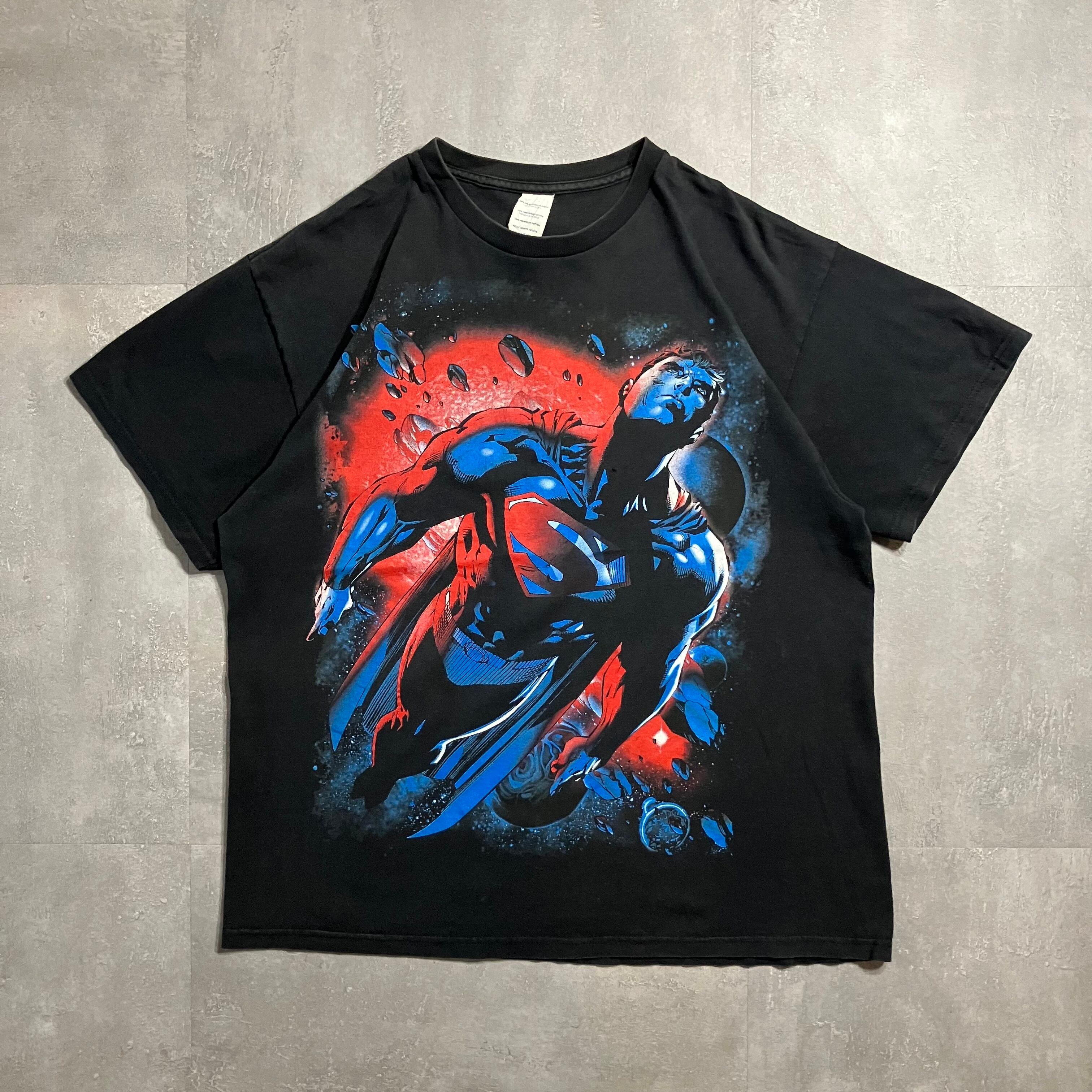 《XL size》MARVEL マーベル superman プリントTシャツ ブラック No.3694