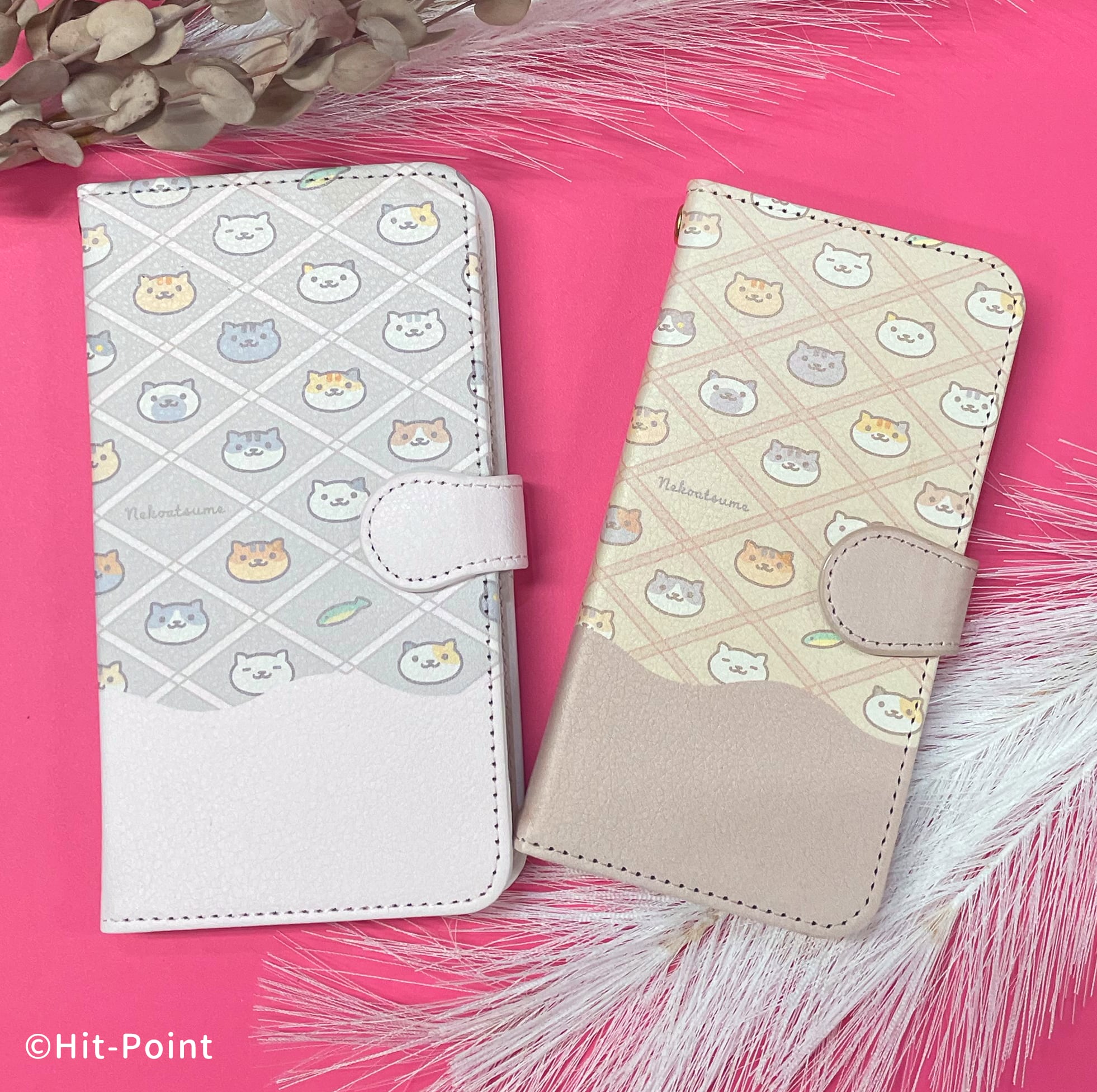 iPhone 16 Plusねこあつめ（モカ）手帳型ベルト付き