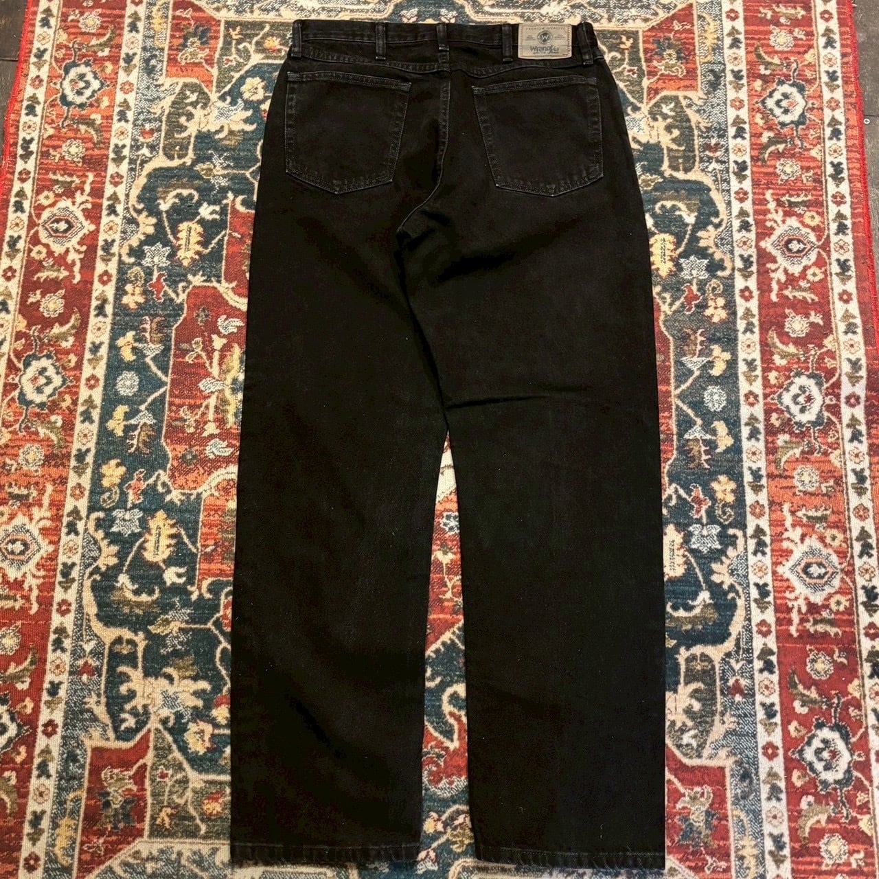ラングラー W34 ブラックデニム カウボーイ 古着 黒 90s 18072 00s Wrangler ラングラー ブラックデニム W34 L32 W84cm 97601CB