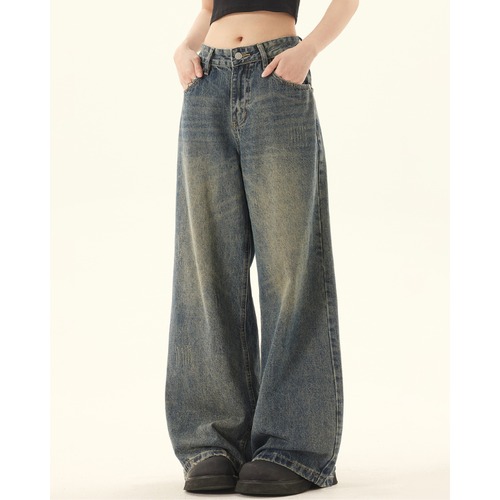 washed loose straight denim　ウォッシュドルーズストレートデニム　J1121