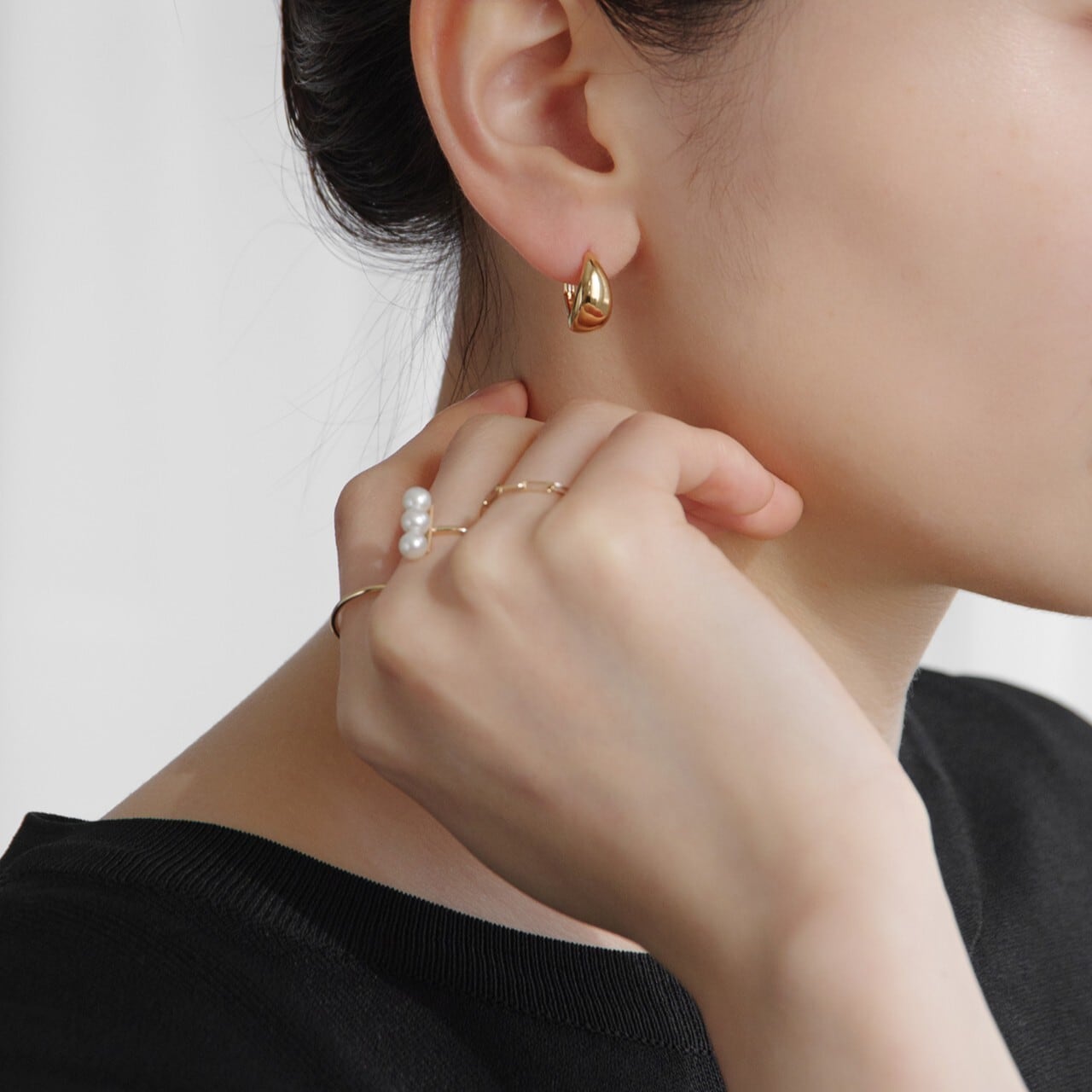K18イエローゴールド フープピアス（バネキャッチタイプ）【MKY0010P1