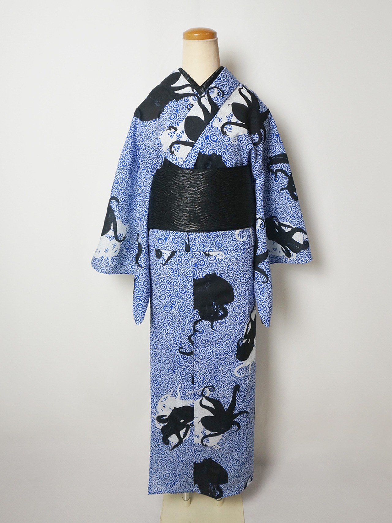 【受注商品】RumiRockセオαゆかた「タコタコ唐草」黒タコ　[A1700]