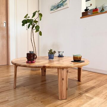 天然杉で作成【森を感じられるほっこり切り株台】ミニテーブル 