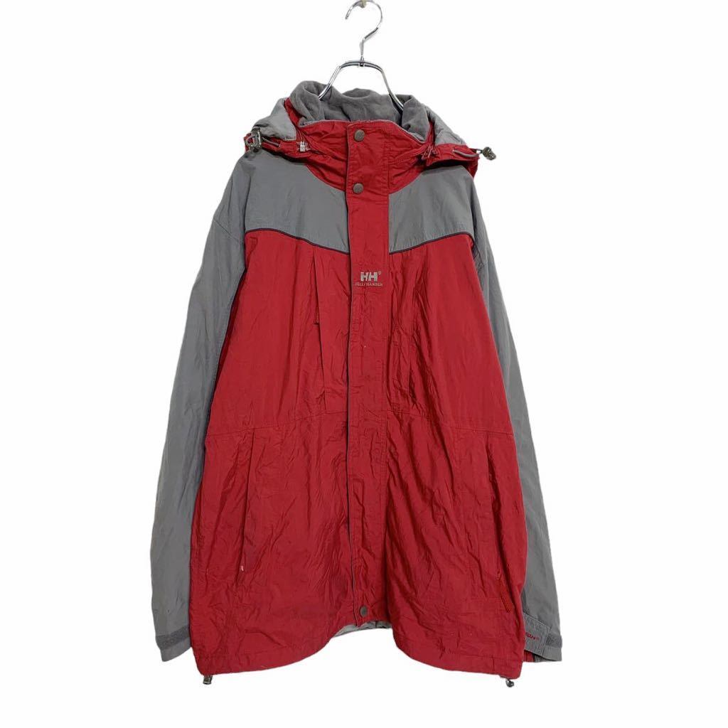 HELLY HANSEN マウンテンパーカー M レッド グレー ヘリーハンセン ナイロンジャケット アウトドア 古着卸 アメリカ仕入れ  a408-5937