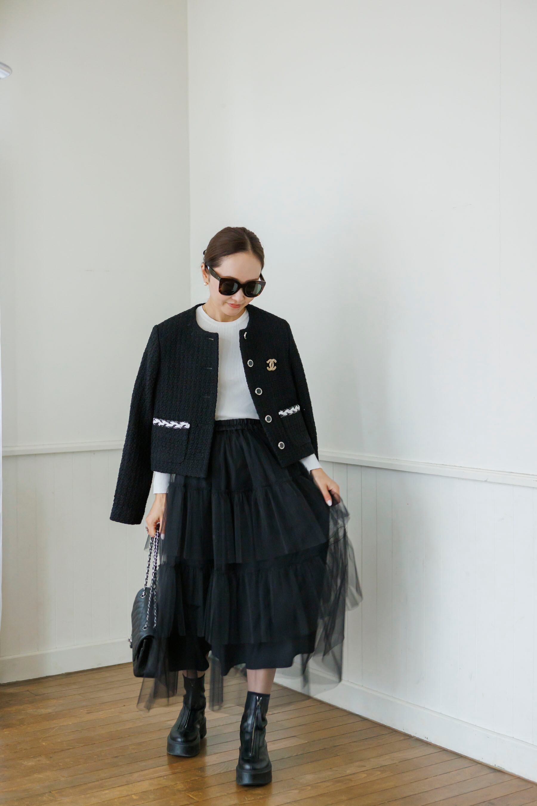 12/6(FRI)21:00ーBlack tweed blade jacket 即納 | Bluelea