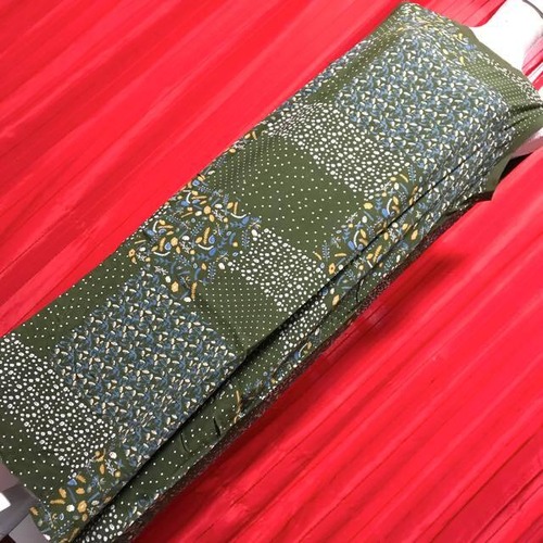 Lupilien ルピリアン　プリントレーヨン×カット 異素材ノースリーブワンピース