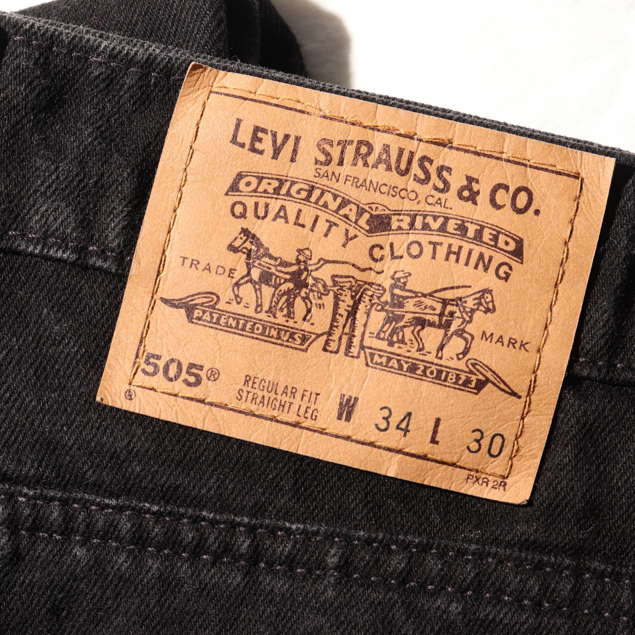 極美品 34×30 Levi’s 505 USA 96年 オレンジタブ リーバイス サルファーブラック デニムパンツ