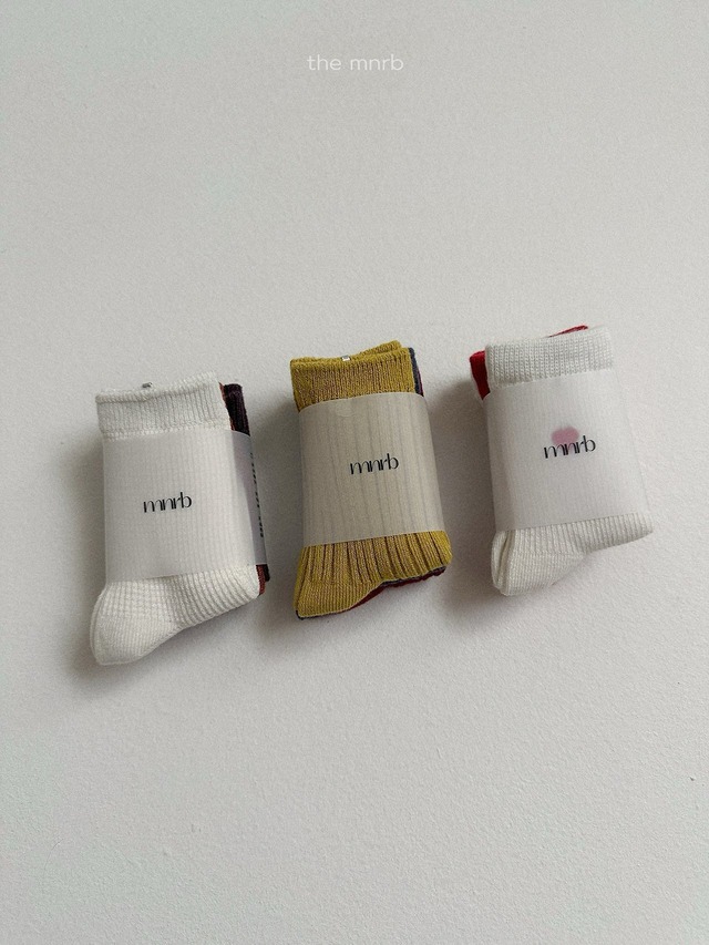 《予約》送料無料【minirobe】Basic Waffle Socks 3 Set
