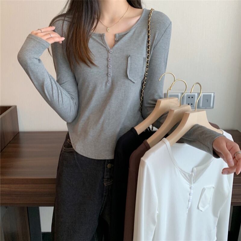 Tシャツ シャツ カラースプリングオータム ロング 春物 秋物 ピュア YY-ファッション3898439788