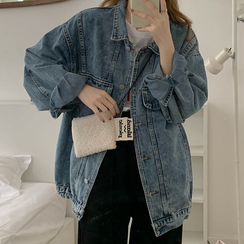 スタンダードルーズジャケット スプリングカラー薄手トップス レトロ 春物 萌量不足93296056031