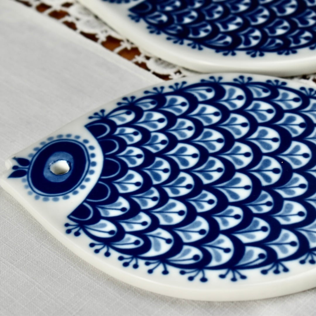 ☆北欧 Porsgrund 魚型プレート 陶器製 チーズボード