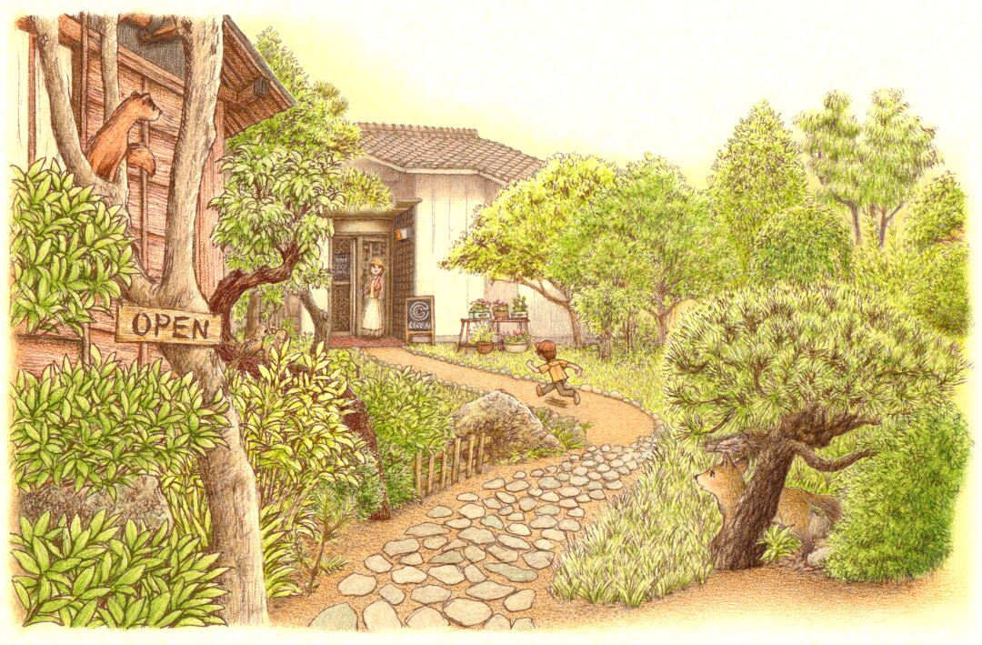 色鉛筆画「CAT WALK」レプリカ