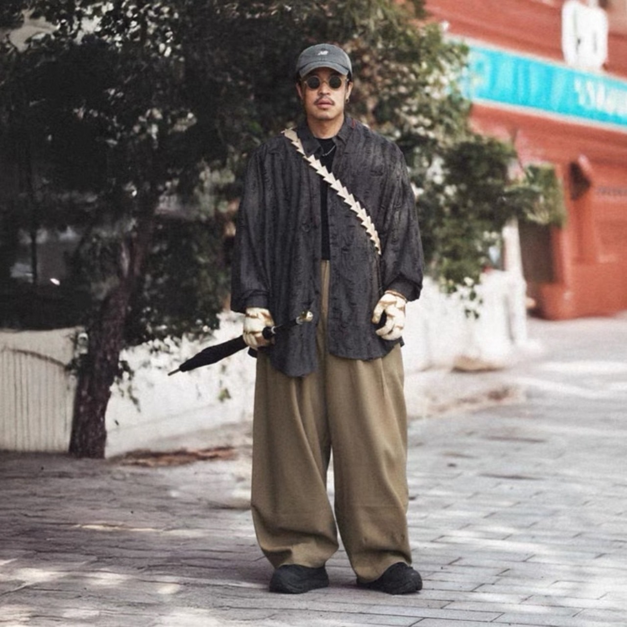 Damage processed long sleeve shirt 0420 - 5