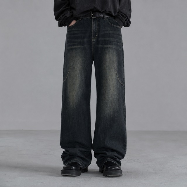 Vintage straight denim pants 0007