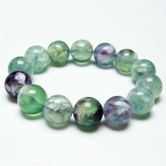 エンジェルフェザー フローライト ブレスレット 15mm 一点物 111-22923