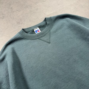 90s Russell Athletic sweatshirt solid blue green XL 古着