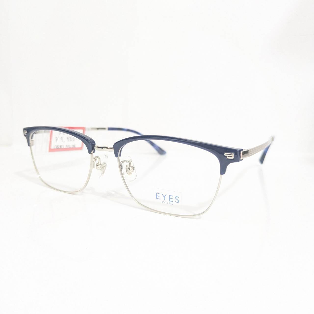【EYES】ブローメタルフレーム ネイビー・シルバー