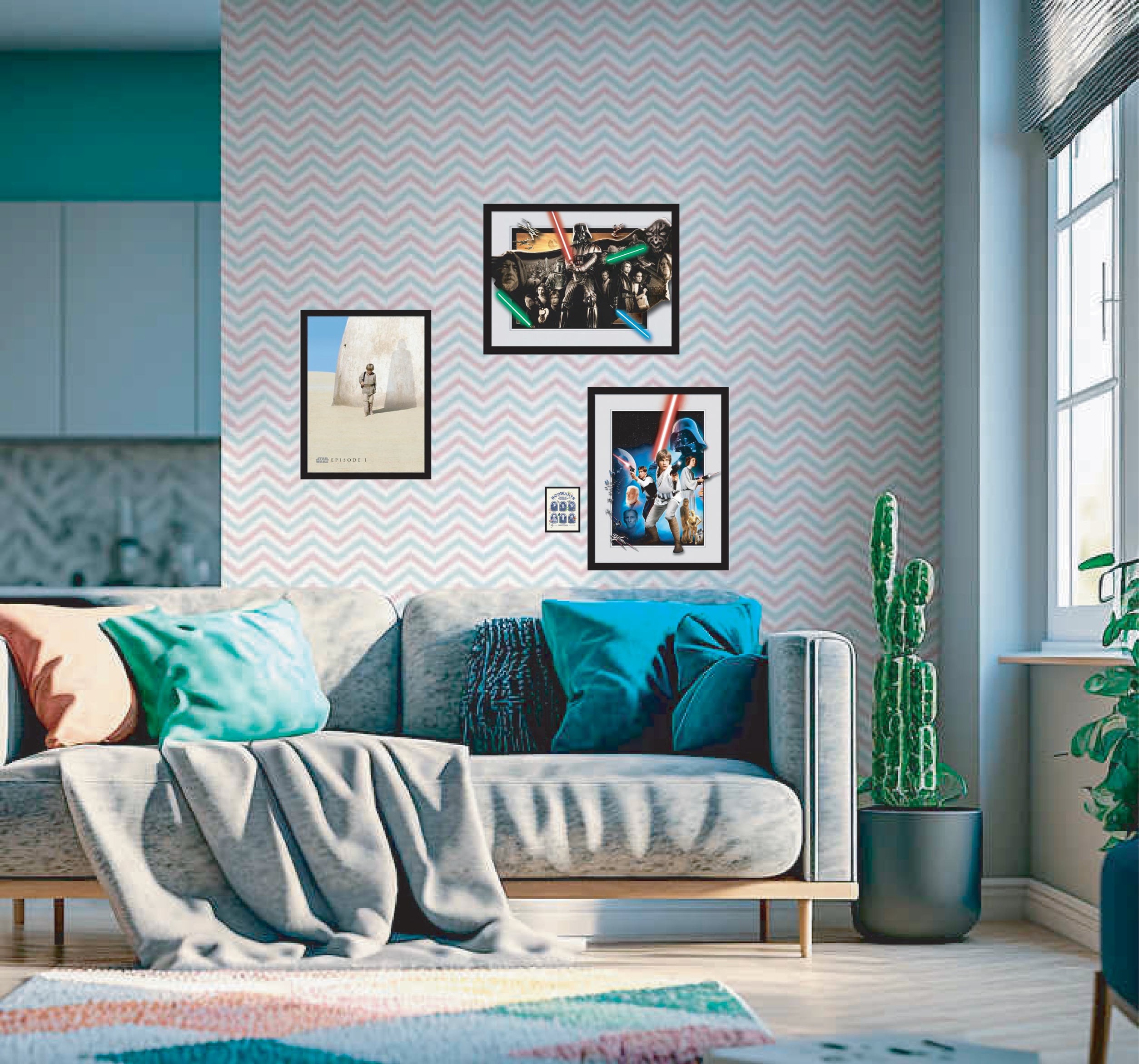 スターウオーズ EP4 木製フレーム付ポスター 43cmX33cm A NEW HOPE