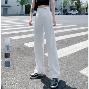 【韓国レディースファッション】ハイウエストデニムパンツ カジュアル クール 脚長効果 サイズ豊富 プチプラ BW2575