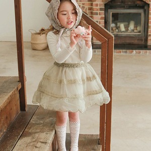 秋花びらフリルパフスカート