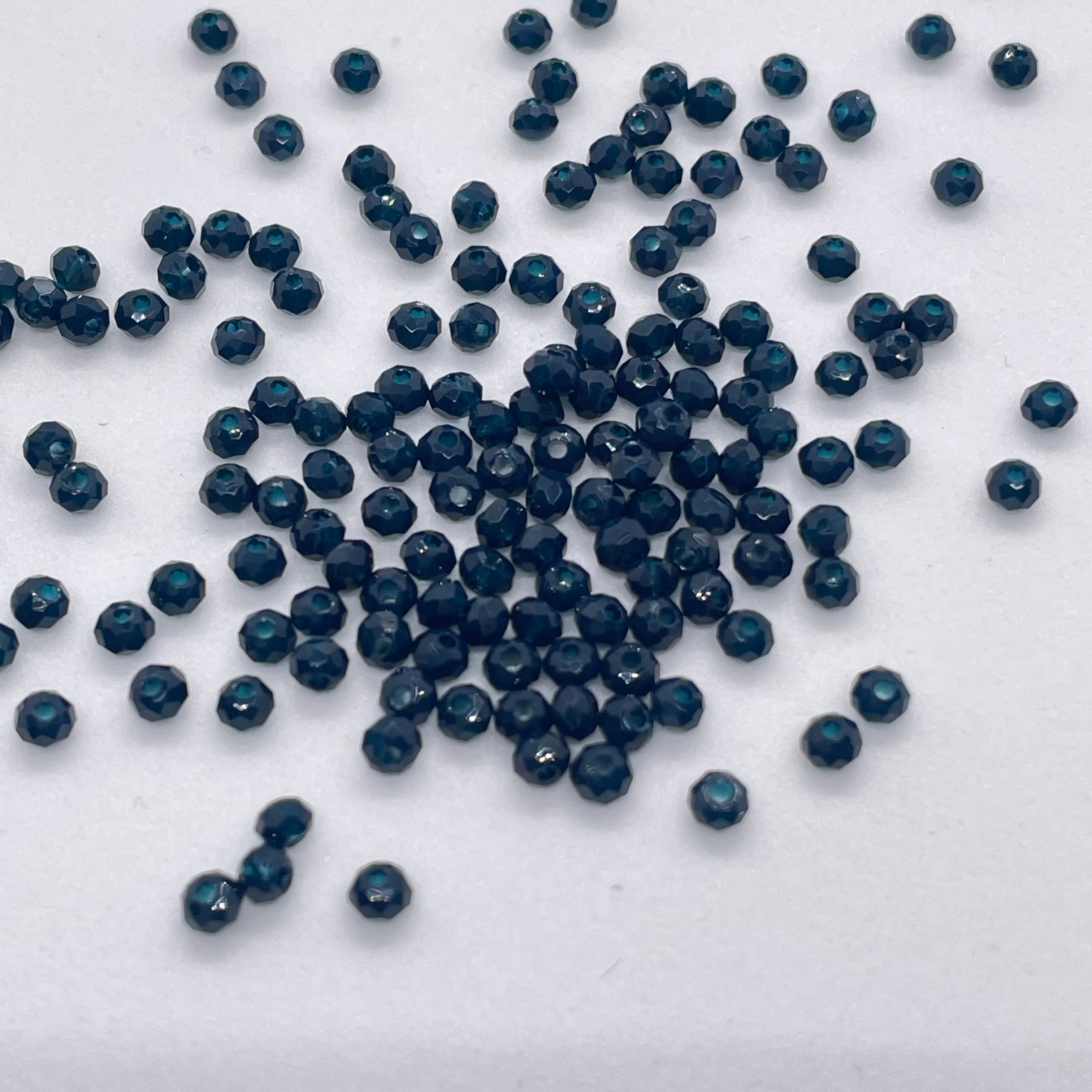 クリスタルビーズ 2mm [C-45 マットネイビー]ボタンカット | トルコの