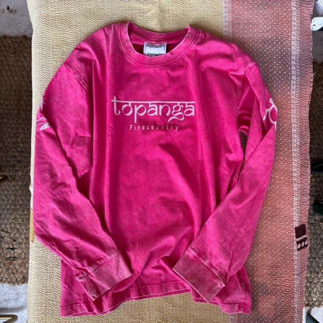 TOPANGA Lady's TOPANGA FIRECOUNTRY Pigment dyed T-shirt Mermaid islander Pink 　ピグメントダイ長袖Tシャツ　マーメイドアイランダー　ピンク　全3サイズ　