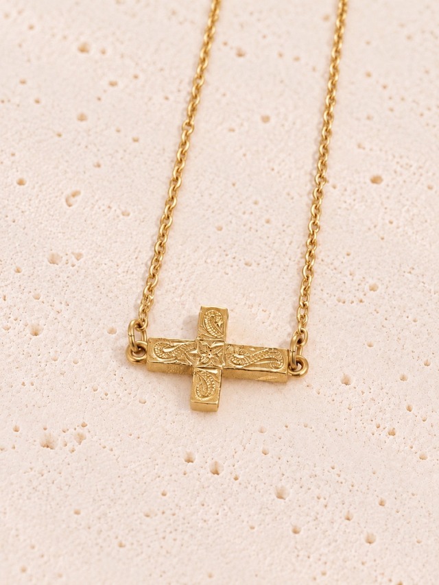 316L hawaiian tiny cross necklace  #n06