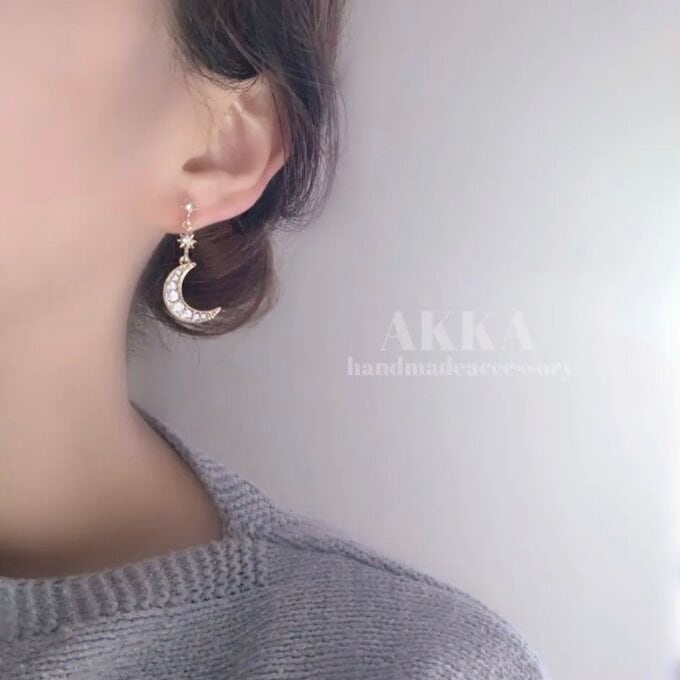 Star&moon antique bijou earrings 星と月のアンティーク Star&moon antique bijou earrings 星と月のアンティーク